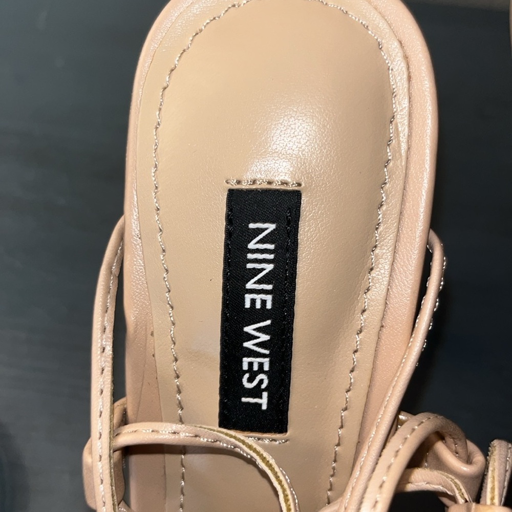 Nine West Women's Mix Ankle Wrap Dress Heeled Sandals NWOB sz 6M Blush Tan - Picture 5 of 14